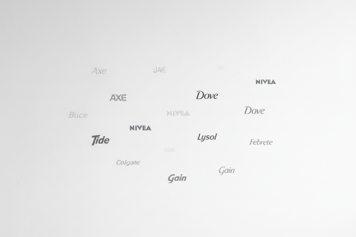 Clean White Product Names Background